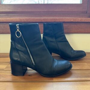 rag & bone ankle zip mid heel boot - size 9 (39)